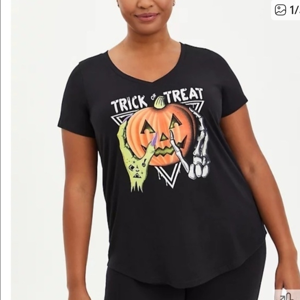 Torrid Black Trick or Treat Graphic Tee